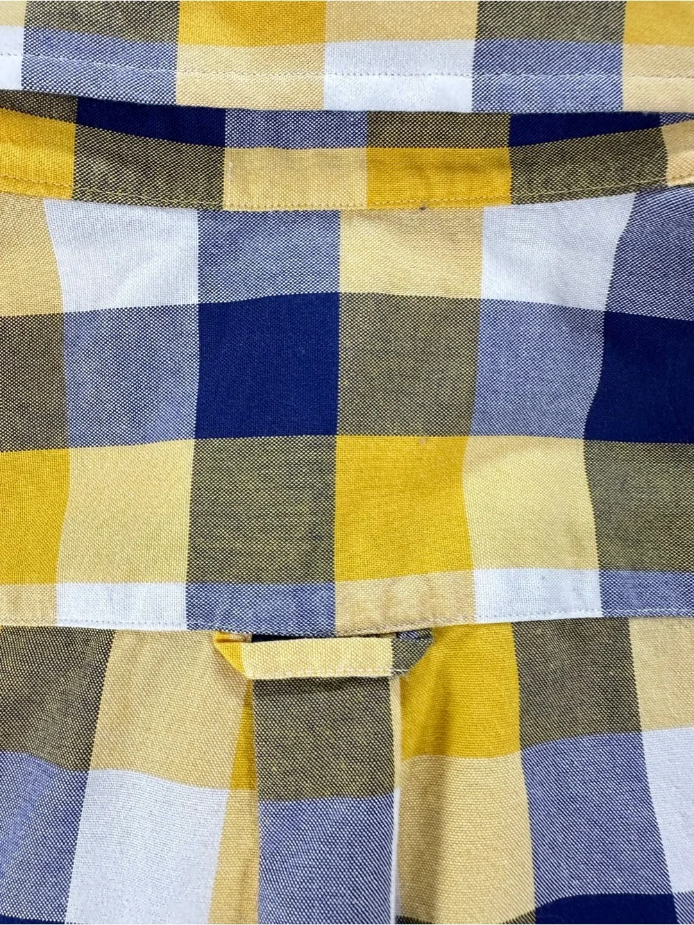 Men’s Banana Republic Yellow & Blue Checked Button-Down Shirt L